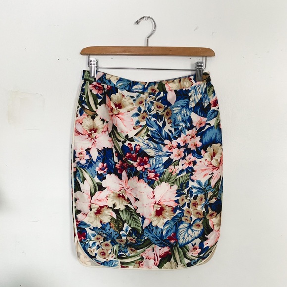 J.Crew Collection Mai Tai Floral Silk Pencil Skirt - Picture 1 of 7
